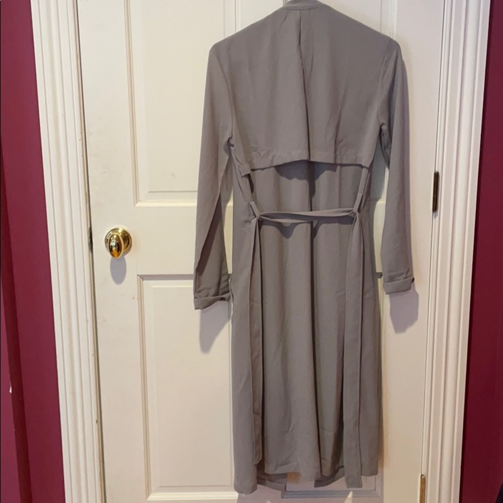 Shein Solid Self Tie Wrap Trench Coat - image 4